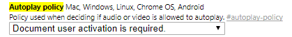 i flag di Chrome disabilitano la riproduzione automatica del video