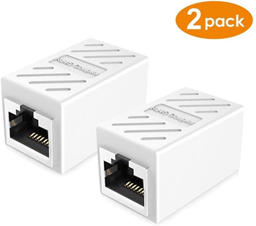 Разветвитель Ethernet, переходник-удлинитель PLUSPOE 2 Pack с гнездом на гнездо - 2 шт.