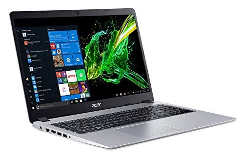 Laptop Acer Aspire 5 Slim, ecran IPS Full HD de 15,6 inci, AMD Ryzen 3 3200U, grafică Vega 3, 4 GB DDR4, 128 GB SSD, tastatură retroiluminată, Windows 10 în modul S, A515-43-R19L, argintiu