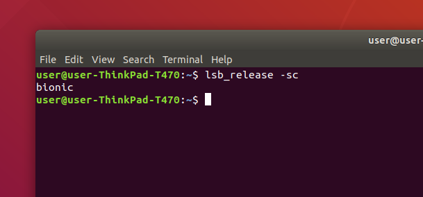 lsb_release -sc sur Ubuntu 18.04