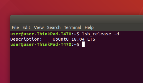 lsb_release -d sur Ubuntu 18.04