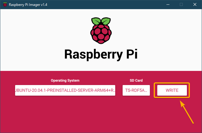 raspberry pi imager- tulis