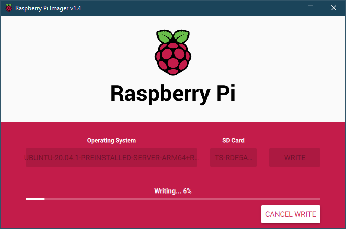 raspberry pi imager - memuat