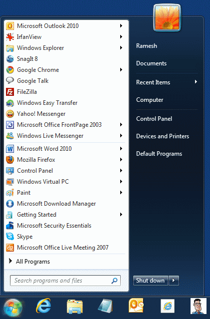 backup de itens fixados do menu do Windows iniciar